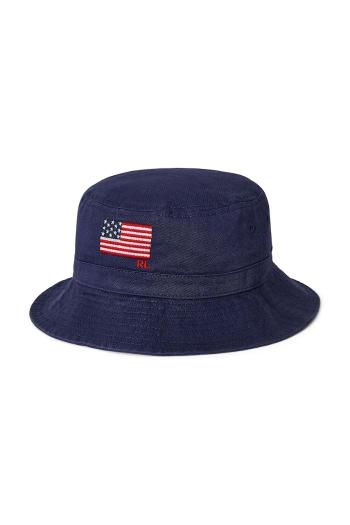 Čiapka Polo Ralph Lauren tmavomodrá farba biela, z tenkej pleteniny, bavlnené, 322971819001