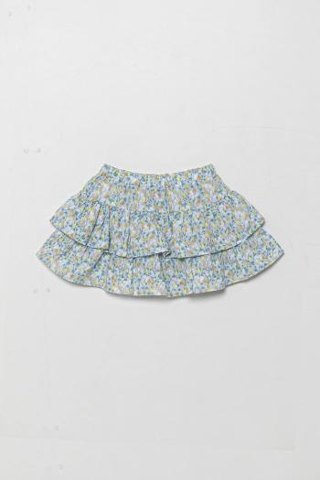 Detská ľanová sukňa United Colors of Benetton viac farieb, mini, áčkový strih, 4Q1NG0010