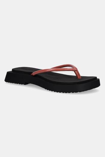 Šľapky Calvin Klein Jeans SQ LOW WEDGE SANDAL STITCH ružová farba, na platforme, YW0YW01716