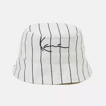 Karl Kani Signature Pinstripe Bucket Hat white