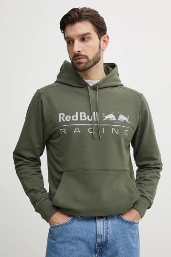 Mikina Red Bull Racing x Pepe Jeans TEAM LOGO HOODY pánska, zelená farba, s kapucňou, s potlačou, RM580016
