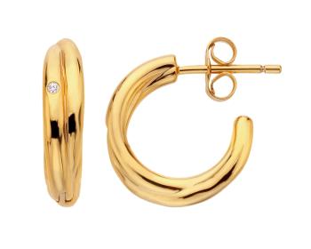 Hot Diamonds Minimalistické pozlátené náušnice s diamantmi Jac Jossa Soul DE811