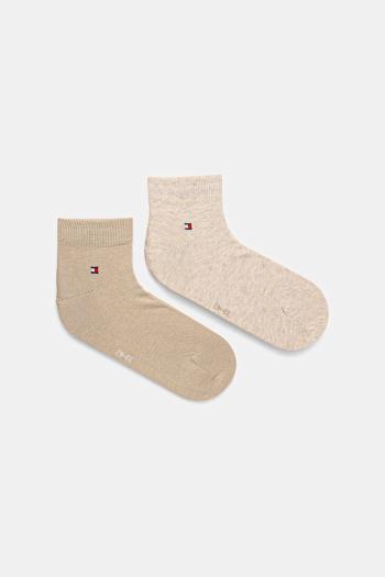 Ponožky Tommy Hilfiger 2-pak pánske, béžová farba, 342025001