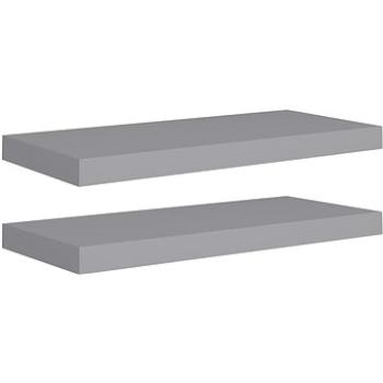 Shumee plávajúce nástenné 2 ks sivé 60×23,5×3,8 cm MDF, 323854