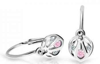 Cutie Jewellery Slušivé detské náušnice z bieleho zlata C2265-10-X-2 ružová