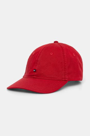 Bavlnená šiltovka Tommy Hilfiger červená farba, jednofarebná, AW0AW17131