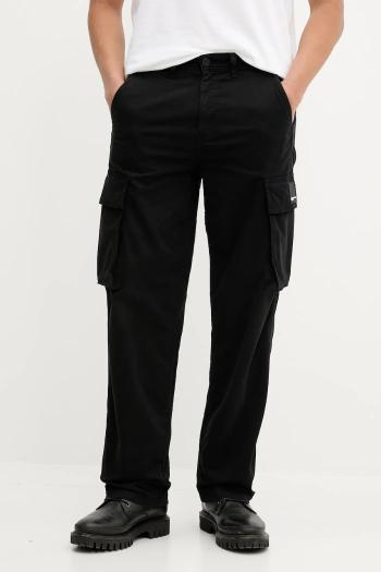 Nohavice Karl Lagerfeld Jeans čierna farba, strih cargo, A3M10085