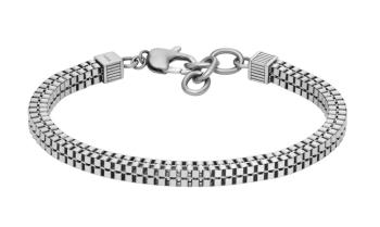 Fossil Moderný oceľový náramok pre mužov JOF01020040