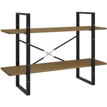 Shumee s 2 policami hnedá, 100 × 30 × 70 cm, masívna borovica, 806475