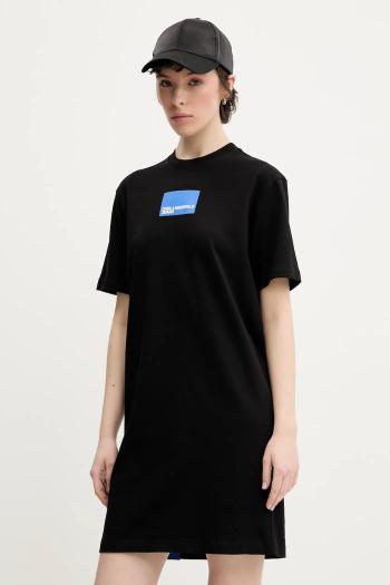 Bavlnené šaty Karl Lagerfeld Jeans čierna farba, mini, rovný strih, A2W13028