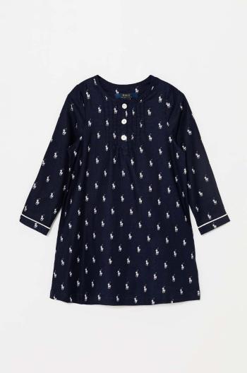 Detská bavlnená nočná košeľa Polo Ralph Lauren tmavomodrá farba, vzorovaná, 3P0197