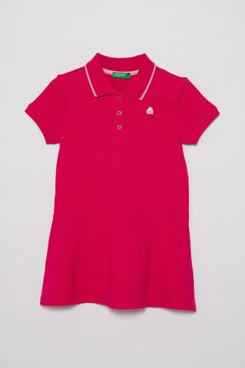 Dievčenské šaty United Colors of Benetton ružová farba, mini, áčkový strih, 3F9HGV00Z