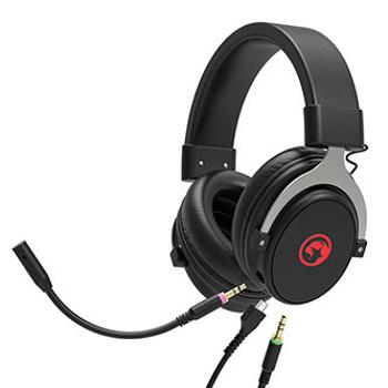 Marvo HG9052, slúchadlá s mikrofónom, drôtové, čierne, 7.1 (virtualne), červeno podsvietené, 7.1 (virtuálne) typ USB
