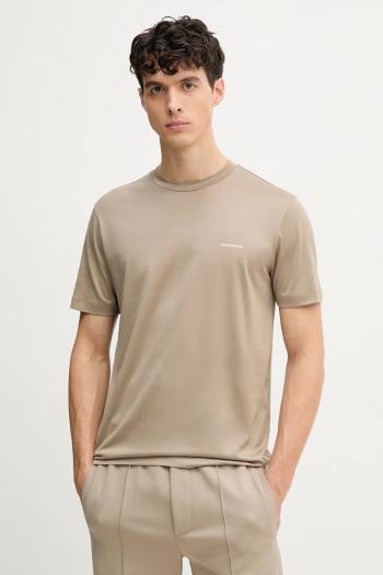 Tričko Emporio Armani pánsky, žltá farba, jednofarebný