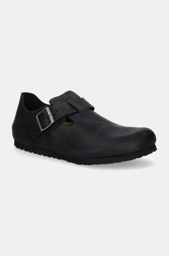 Nubukové topánky Birkenstock London čierna farba