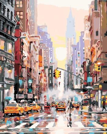 Zuty Maľovanie podľa čísel New York Street a žlté taxíky (Richard Macneil)