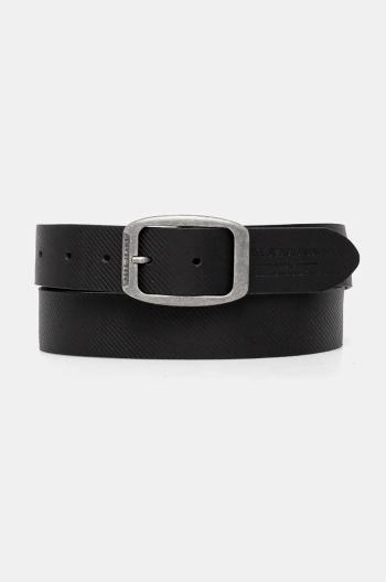 Kožený opasok Pepe Jeans WADE BELT pánsky, čierna farba, PM021025