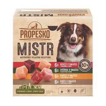 Propesko Mistr filetky s hovädzím, zverinou, kuracím a morčacím v omáčke 24 × 85g (8595606407770)