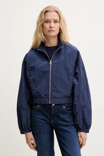 Bunda Guess FLORIE tmavomodrá farba, prechodná, oversize, W5GL18 WH5X2