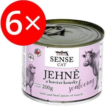 Falco Sense Cat jahňacie a hovädzie 200 g 6 ks (8594725085999)