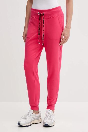 Tepláky Dkny béžová farba, jednofarebné, DP5P3496