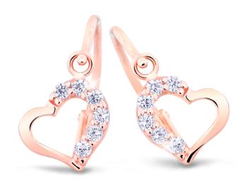 Cutie Jewellery Nežné detské náušnice z ružového zlata C2757-10-X-4 biela