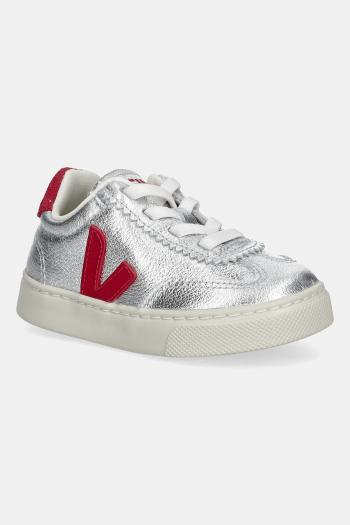 Detské kožené tenisky Veja Small Volley strieborná farba, SY2021183