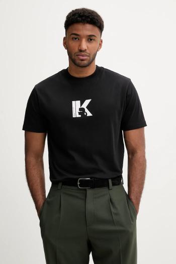 Bavlnené tričko Karl Lagerfeld Jeans pánske, čierna farba, s nášivkou, A3M17057