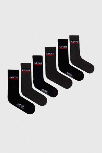 Ponožky Levi's 6-pak šedá farba