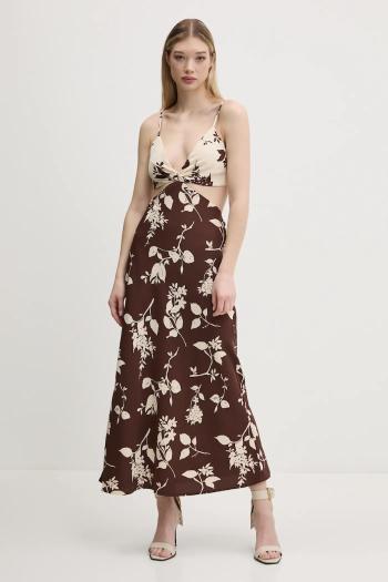 Šaty Abercrombie & Fitch hnedá farba, midi, áčkový strih, KI159-5551
