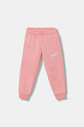 Detské tepláky Puma ESS No. 1 Logo Sweatpants FL PS ružová farba, s potlačou, 684933
