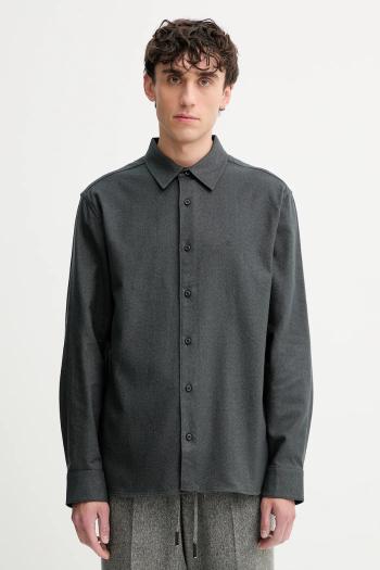 Bavlnená košeľa Calvin Klein šedá farba, regular, s klasickým golierom, LV04LD119G