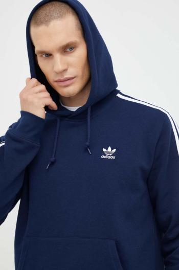 Mikina adidas Originals pánska, tmavomodrá farba, s kapucňou, vzorovaná