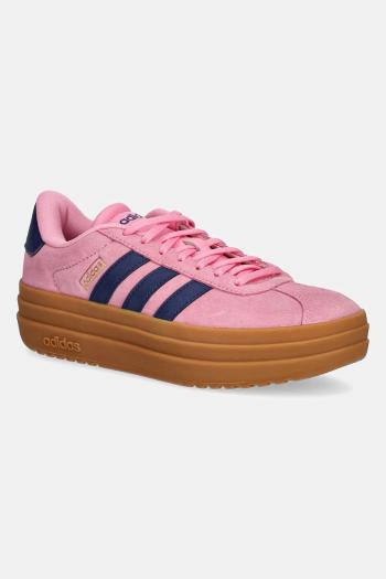 Semišové tenisky adidas Vl Court Bold dámske, ružová farba, JI1789