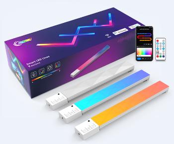 LED lámpa szett , 9 db  , távirányítóval , RGB + IC (digitális) , dimmelhető , USB , WIFI/Bluetooth , TUYA , LEDISSIMO AMBIENT LIGHT