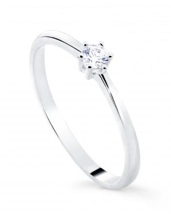 Cutie Diamonds Minimalistický prsteň z bieleho zlata s diamantom DZ8011-10-X-2 54 mm