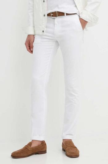 Nohavice Tommy Hilfiger pánske,béžová farba,priliehavé,MW0MW26619