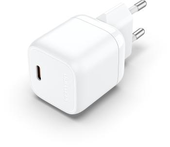 Töltő adapter Vention 1-port Stylish USB-C GaN Charger (30W) White