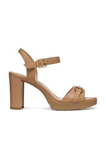 Kožené sandále Geox D WALK PLEASURE 85S hnedá farba, D55B6A 000TU C5000