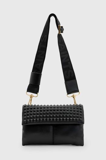 Kožená kabelka AllSaints EZRA STUD CROSSBODY čierna farba, W354XB