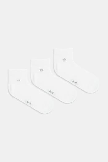 Ponožky Calvin Klein 3-pak biela farba, 701234209