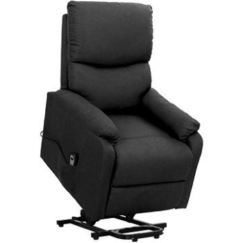Zdvíhacie polohovacie kreslo tmavo sivé textil, 329740