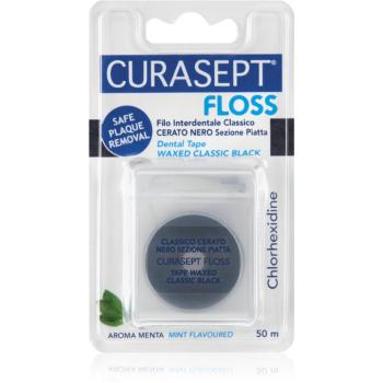 Curasept Dental Tape Waxed Classic Black fogászati viasz szalag antibakteriális adalékkal Mint 50 m