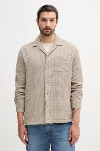 Bavlnená košeľa Barbour SANDWOOD béžová farba, voľný strih, s klasickým golierom, MOS0416