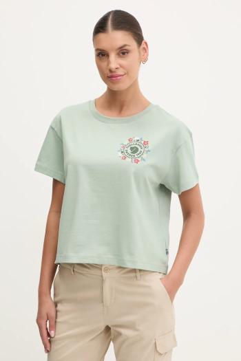 Tričko Fjallraven Fjällblomster dámske, zelená farba, F14600213