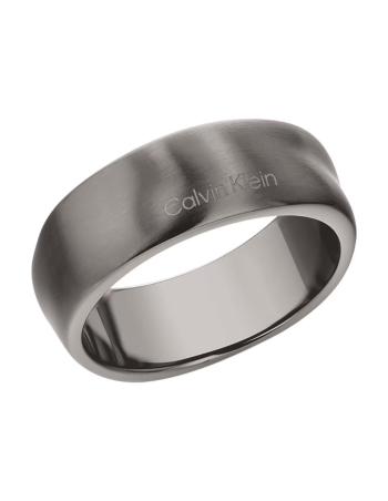 Calvin Klein Pánsky šedý prsteň z ocele Metallic Waves 35100036 62 mm