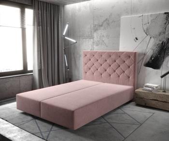 Boxspring posteľ Dream-Great 140x200 cm z mikrovlákna rose