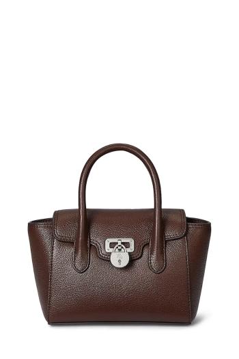 Kožená kabelka Lauren Ralph Lauren hnedá farba, 431969349