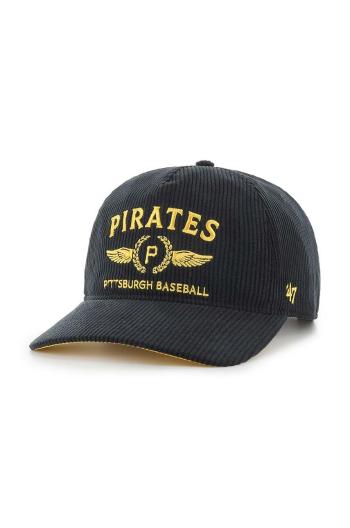 Menčestrová baseballová čiapka 47 brand MLB Pittsburgh Pirates čierna farba, s nášivkou, B-SKYLC20EWP-BK