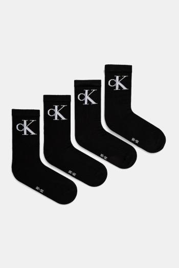 Ponožky Calvin Klein Jeans 4-pak dámske, čierna farba, 701232678